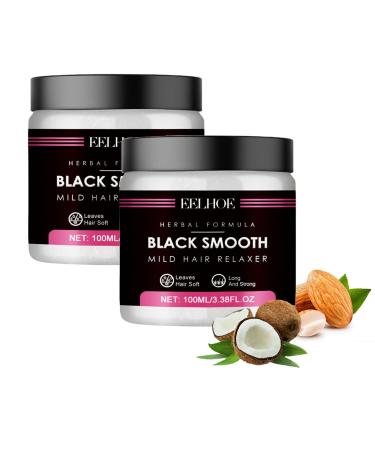 Black Silk Mild Hair Relaxer 2024 New Black Silk Mild Relaxer 3 in 1 Black Silk Hair Relaxer Mild Conditioning Treatment for Curly or Straight Thin Fine Hair Suitable for All Hair Types (2pcs)