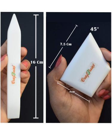 CrafTreat Teflon Bone Folder and Scoring Tool Set for Paper Crafting - Large & Ergo Square - Perfect for Origami, Bookbinding, and Leather Burnishing - Non Stick Ergonomic Design - Buy Online on GoSupps.com