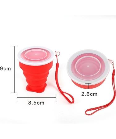 Digjobk Portable Silicone Toothbrush Cup - Foldable Telescopic With Lid - Ideal for Travel & Outdoor Use - Pink - Buy Online on GoSupps.com