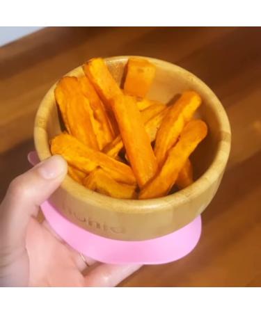 Nohla Bamboo Baby & Toddler Suction Plate Bowl Set | Eco-Friendly BPA-Free Weaning Set with Silicone Spoon | Secure Suction Ring for Smooth Surfaces - Yellow - Buy Online on GoSupps.com