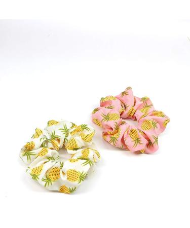 3 Pieces Set Elastic Pineapple Pattern Scrunchies | Stretchy Hair Rings for Girls - Random Colors - Buy Online on GoSupps.com