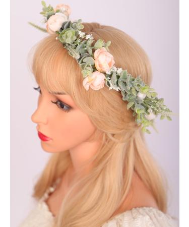 Boho Floral Headband - Wiwpar Flower Garland for Weddings & Parties | Adjustable Ribbon Women's Accessory - Buy Online on GoSupps.com