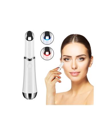 Ideal Swan Eye Massager Wand - Chargeable Facial Massager - Eye Massager for Dark Circles  Eye Bags  Puffiness Under Eyes (White)