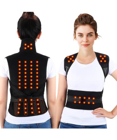 MIOTEQ lower back support self -heating pain relief double train lumbar support sciatica spinal stenosis scoliosis or herniated disc (color: Black Size: L/Large) L/Large black
