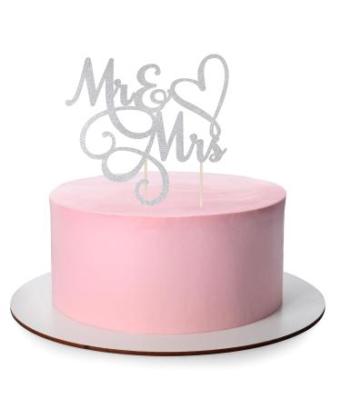 CHEERYMAGIC Glitter Mr and Mrs Cake Topper Wedding Cupcake Toppers Engagement Cake Toppers Decorations for Wedding Engagement Bridal Shower Anniversary Party Cake Decoration Supplies A4JHDGCP