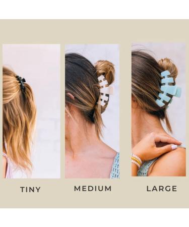 TELETIES Tiny Hair Clip - Strong Grip, Bendable Teeth, Curved Design - Ideal for Thin Hair, Kids, Half-up Styles - Almond Beige - Buy Online on GoSupps.com