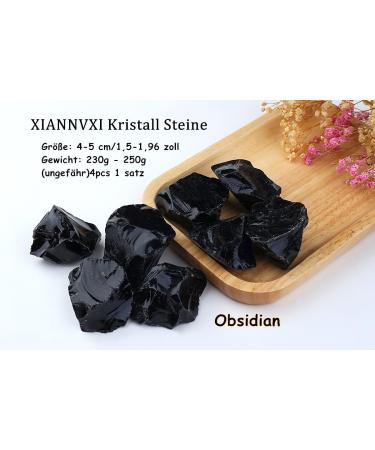 Xiannvxi 2 Large Obsidian Stone Set - 100% Natural Healing Crystals - Premium Gemstones & Waterstones - 4PCS J-Obsidian - Buy Online on GoSupps.com