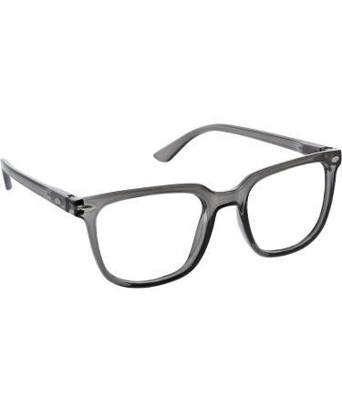 Peepers Tycoon Square Blue Light Blocking Reading Glasses Smoke 53mm - 1x Magnification - Buy Online on GoSupps.com