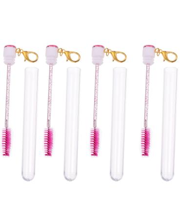 MAGICLULU 4pi ces Brosse Cils Et Peigne Sourcils De Maquillage Pour Cils Et Sourcils Outil De Beaut Pratique 11.2x1.1cm ros