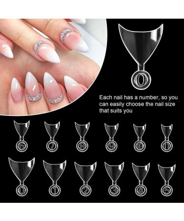 600 Pieces French Nail Tips Stiletto Nails with Box 12 Sizes Clear Acrylic Nails Half Oval Cover Short Clear Fake Nails for DIY Nail Art - Buy Online on GoSupps.com