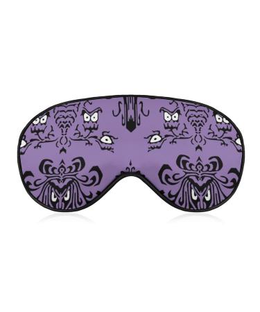 Halloween Haunted House Sleep Mask Eye Cover for Sleeping Blindfold with Adjustable Strap Blocks Light Night Travel Nap for Men Women
