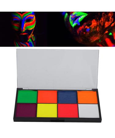 Fluorescent face-body color oil palette 8 neon-color painting pallets water-soluble painted materials Halloween-party matters malpalette for children and adults