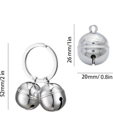 ROHOME Pure Copper Cat Dog Collar Bells Pet Tracker Round Handmade Copper Pendant Bells Brass Bells for Collar Dog Loud Anti-Lost Training Bells silver - Buy Online on GoSupps.com