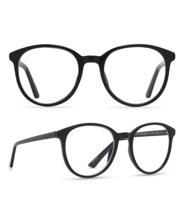 DIFF Reading glasses blue light blocking Lightweight Oversized Readers Jeanne Eyewear for Women Black 1.5 x