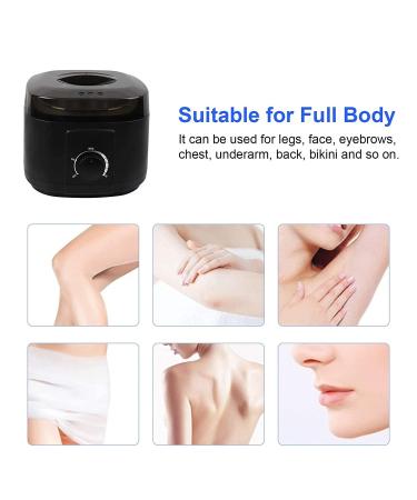 Wax Warmer for Hair Removal - Wax Melt Warmer with Wax Pot for Full Body, Face, and Bikini Area - Paraffin Wax Machine for Home Waxing - Suitable for Women and Men - Black - Buy Online on GoSupps.com