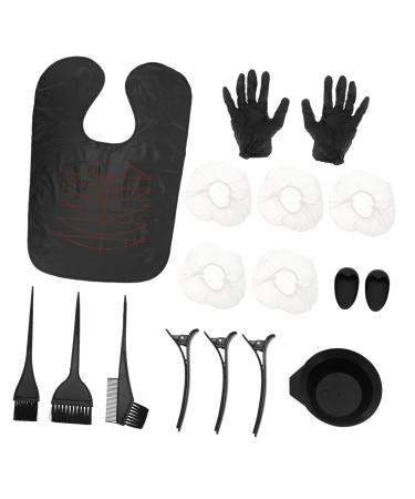 Ipetboom 1 Set Hair Coloring Tools Hair Dye Mixing Bowl Hair Coloring Comb Hair Dye Comb Hair Dye Brush Barber Cape Hair Coloring Bowl Hair Dye Cape Hair Dye Tools Shawl Plastic Baking Oil 20.5x6cm Black