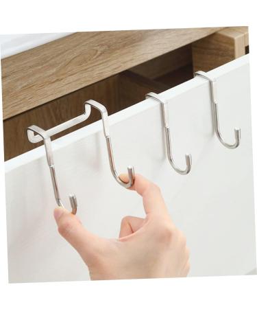 BELLIFFY 6pcs Kitchen Sundries Hooks Purse Wall Hook Overdoor Stainless Steel Cabinet Door Hanger 7.5X6.5CM Silver - Buy Online on GoSupps.com