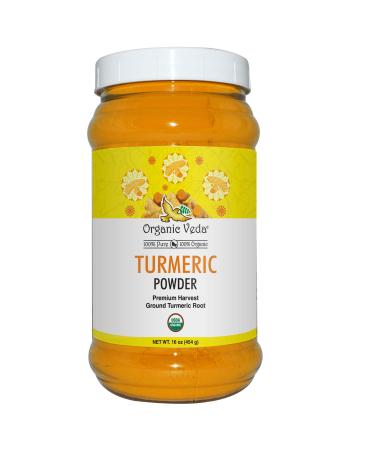Organic Veda Turmeric Powder  100% Pure and Organic USDA Certified Ultra-Fine Turmeric Root Powder  High in Natural Curcumin, Premium Harvest from India - For Cooking, Milk, Smoothies - (16 oz)