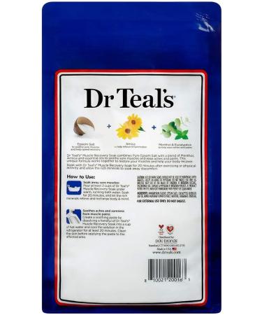 Dr. Teals Epsom Salt Soak Combo - Muscle Recovery with Arnica & Menthol + Nourish Skin with Coconut Oil - 8.5 lbs Total - Buy Online on GoSupps.com