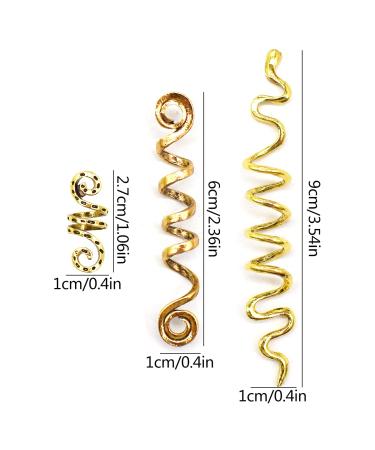 Yueser Hair Spiral Clips - 6 Viking Hair Beads Rotating Metal Braids in 3 Sizes | International Shipping - Buy Online on GoSupps.com