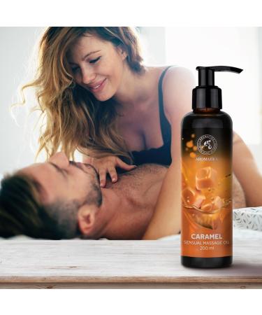 Sensual Caramel Massage Oil - 200ml Edible Body Oil with Almond & Grape Seed - Kissable Love Oil for Couples - Buy Online on GoSupps.com
