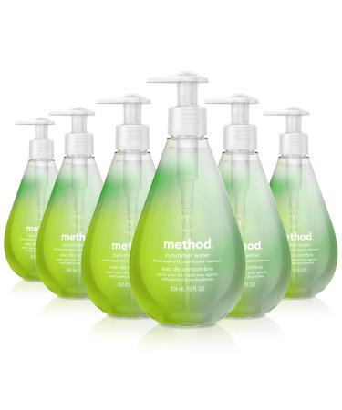 Method Gel Hand Wash, Cucumber Water, 12 oz, 6 pack, Packaging May Vary Cucumber Water 12 Fl Oz (Pack of 6)