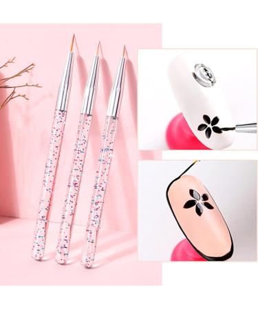 3Pcs/Set Colorful Nail Painting Pen Colorful Surface Ergonomics Handle Ultra Thin Flower Design Stripes Lines Liner DIY Drawing Pen for Manicure Glitters Diy Nail Art Decoration - Buy Online on GoSupps.com