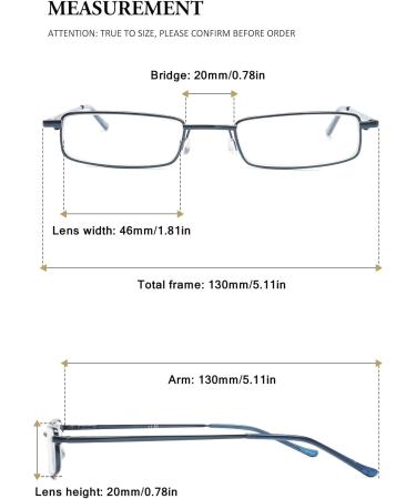 Vevesmundo Mini Compact Metal Reading Glasses with Blue Light Filter - Classic Spring Hinge - 3.5x Magnification - Stylish and Lightweight - Includes Metal Etui - Buy Online on GoSupps.com