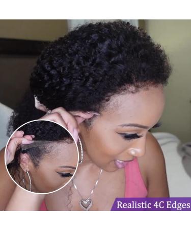 LUVME HAIR 4C Kinky Edges Lace Front Bob Wig 10 Inch - Short Human Hair Wig for Women - Glueless Deep Side Parted Bob with Natural Hairline - Buy Online on GoSupps.com