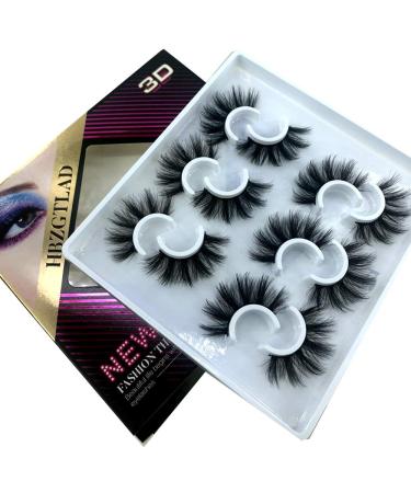 HBZGTLAD Fluffy False Eyelashes 3D Mink Strip Lashes Pack - Set of 5 or 6 Pairs (MDF-12) - Buy Online on GoSupps.com