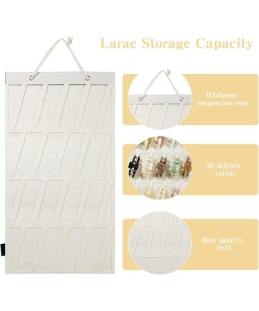 AZURAOKEY Women Claw Clip Holder Felt Hair Clips Display Rack Wall-mounted Hair Jewelry Hanging Holder Large-capacity Claw Clip Display for Teen Girls (Without Claw Clips) White - Buy Online on GoSupps.com