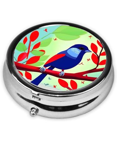 Red Leaf Birdround Pill Box - 3 Compartment Travel Organizer | Portable Pill Box for Convenient Travel - Buy Online on GoSupps.com