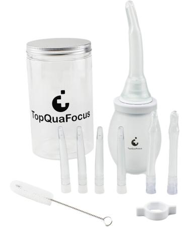 TopQuaFocus 14OZ Enema Bulb Kit - Colon Cleansing & Anal Douche for Men & Women | 7 Replaceable Nozzles BPA & Phthalates Free - Buy Online on GoSupps.com