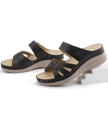 Ortho+Rest Women's Orthotic Slides | Comfortable Orthopedic Sandals with Arch Support | Walking Sandals - Size 9, Black - Buy Online on GoSupps.com