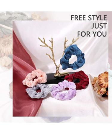 Cehomi 75 Pcs Velvet Hair Scrunchies for Women and Girls - Elastic Ponytail Holders in Multicolor - Perfect for Birthday, Thanksgiving, Christmas - 75 Count - Buy Online on GoSupps.com