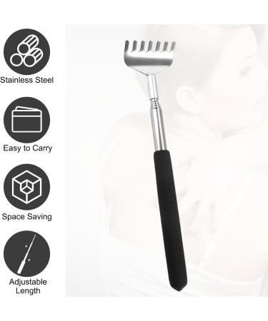 Telescopic Back Scratcher Set - 3 Piece Portable Stainless Steel Scratchers (20cm to 68cm) | Comfort & Relief for Home Travel Office - Black - Buy Online on GoSupps.com