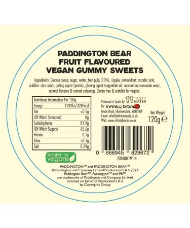 Paddington Bear Shaped Fruity Vegan Gummy Sweets 120g - Buy Online on GoSupps.com