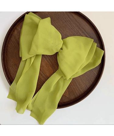 Large Satin Layered Hair Bows Hair Barrettes Long Ribbon Bows Silky Bowknot with Long Tail French Style Hair Accessories for Women Girls Green - Buy Online on GoSupps.com