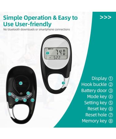 Flintronic 3D Step Counter Pedometer - Accurate Walking Tracker for Seniors & Kids | Calorie Consumption Meter - Black - Buy Online on GoSupps.com