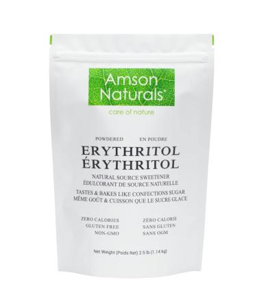 Erythritol Powdered Sweetener 2.5 lb / 1.14 Kg - Confectioners Natural Source Sugar Substitute No Calorie Non-GMO Gluten-Free Use it for frostings icings or dust it over desserts baked foods. 1.14 kg (Pack of 1)