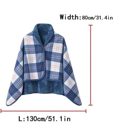 Winter Wheelchair Blanket Wheelchair Blanket Leg Cover Wearable Thickening Old Man Shawl Wheelchair Cosy Fleece Blanket Warm Lap Blankets for Any Season Especially Winter Blue Lattice 80* Blue Lattice 80*130cm - Buy Online on GoSupps.com
