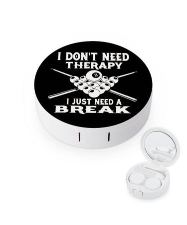 Billiards Round Case For Contact Lens Kit Storage Box with Mirror Printed