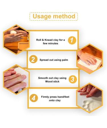 Shop Tenquan Baby Handprint & Footprint Kit - Wooden Frame & Plaster Casting Set | Perfect Gift for Newborns & Babies - International Shipping Available - Buy Online on GoSupps.com