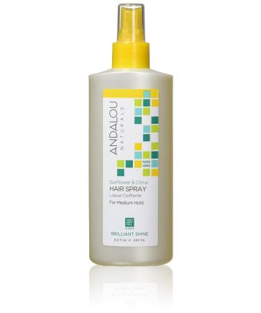 Andalou Naturals Sunflower & Citrus Hair Spray  Brilliant Shine  8.2 Oz Pack of 1