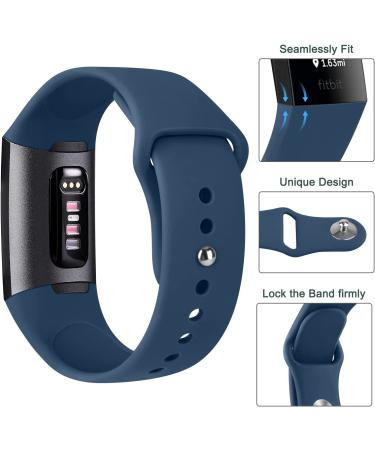 3 Pack Silicone Bands for Fitbit Charge 4 Bands for Women Men  Soft Breathable Sport Replacement Wristbands for Fitbit Charge 4/Charge 3/Charge 3 SE (Black/Navy Blue/Grey  Small) Black/Navy Blue/Grey Small - Buy Online on GoSupps.com