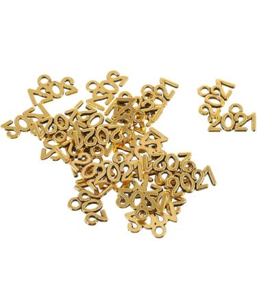 200 Pcs 2021 2021 Pendants Key Chain Accesorios Metal 2021 DIY Charms DIY Year Souvenir Pendant 1.3X1cmx2pcs Goldenx2pcs - Buy Online on GoSupps.com
