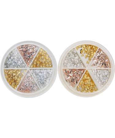 Nail Art Decoration Stylish Manicure Tool Accessory High Quality Alloy Material 6 Grids Designs 2 Boxes Available Easy to Operate - Buy Online on GoSupps.com
