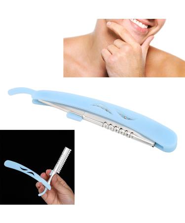 Premium Blue Straight Edge Razor - Stainless Steel Manual Hairdressing Tool for Salons & Home Use - Buy Online on GoSupps.com