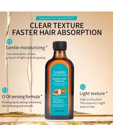 Moroccan Hair Oil 100ml | Natural Plant Extracts for Moisturizing Frizz Control & Hair Care - Buy Online on GoSupps.com