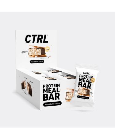 CTRL Protein Meal Bars - Peanut Butter S'mores Flavor - 15g Protein 280 Calories - Wholesome Ingredients for Energy & Taste - 12 Bars